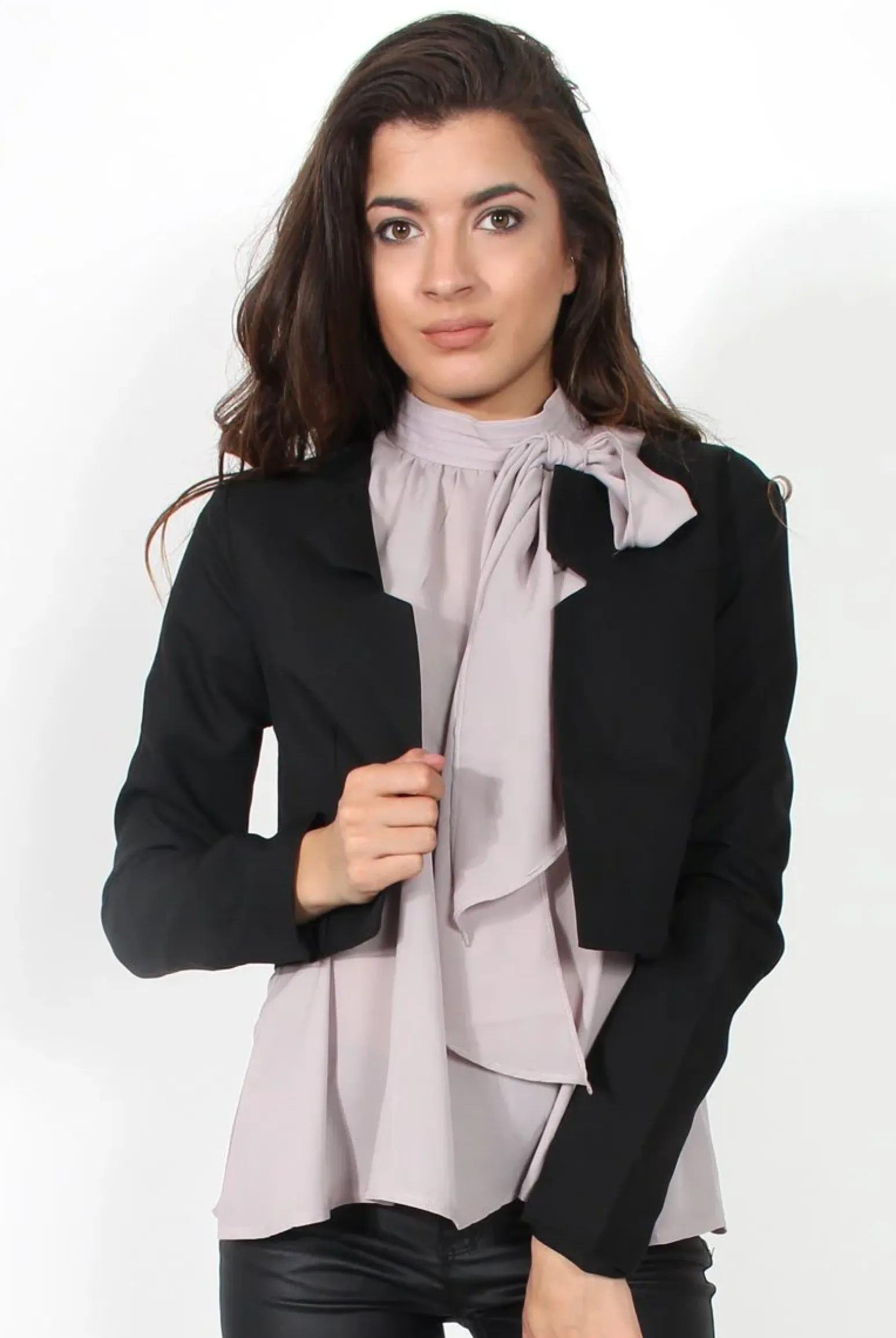 Rebellious Fashion Cat Black Crop Jacket