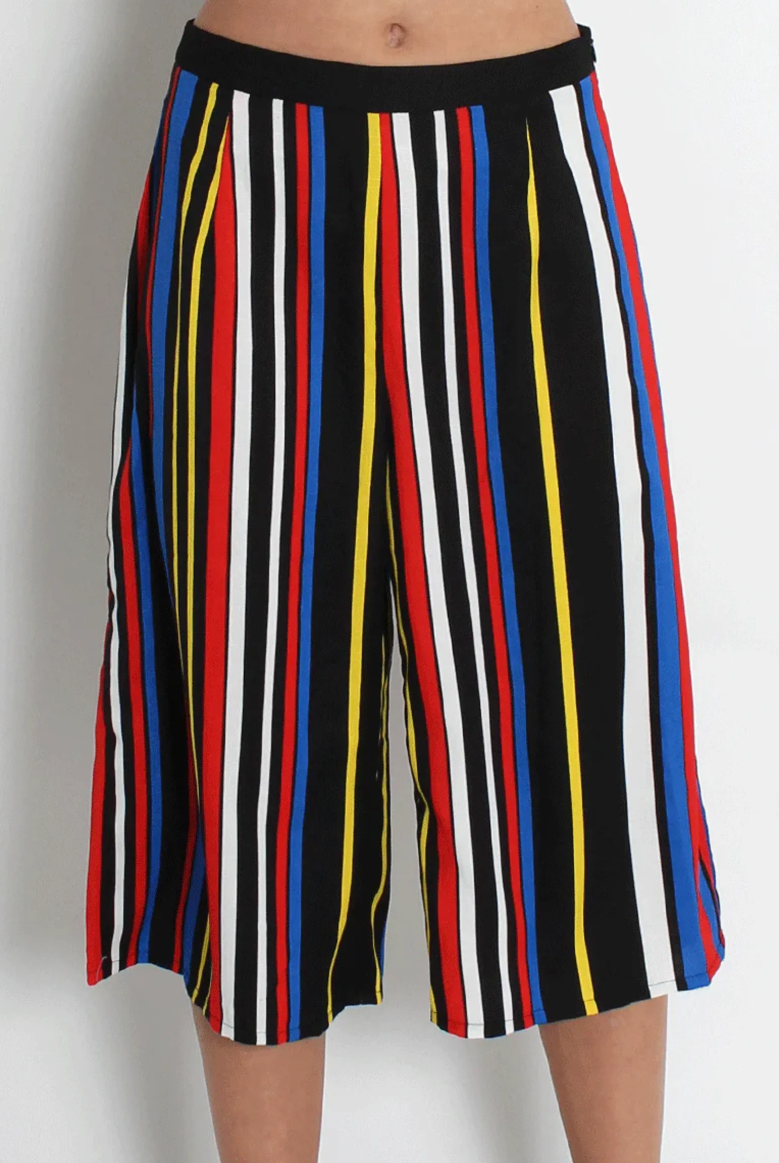 Rebellious Fashion Catherine Striped CulotteTrousers