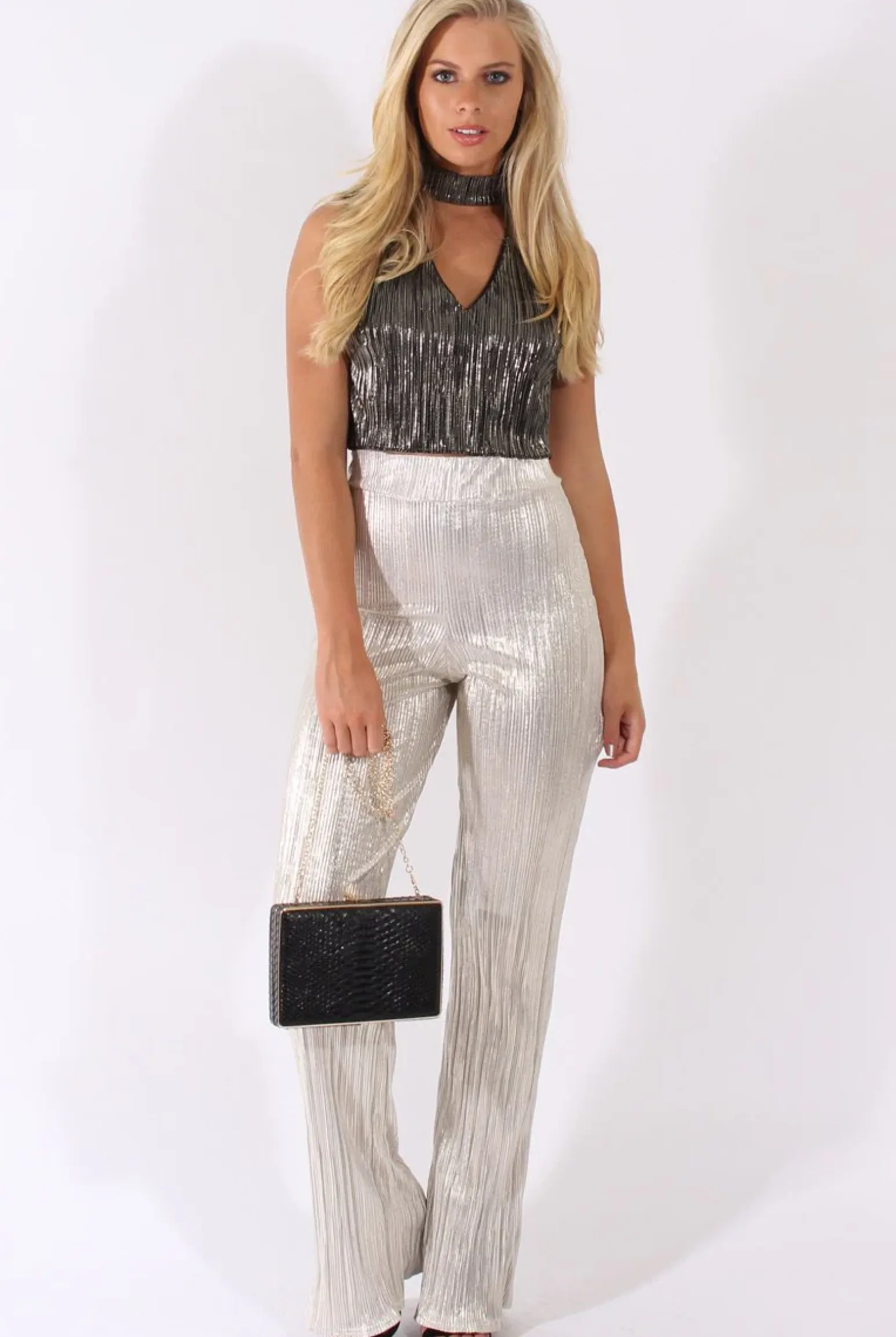 Rebellious Fashion Champagne Super High Waisted Pleated Trousers - Narla