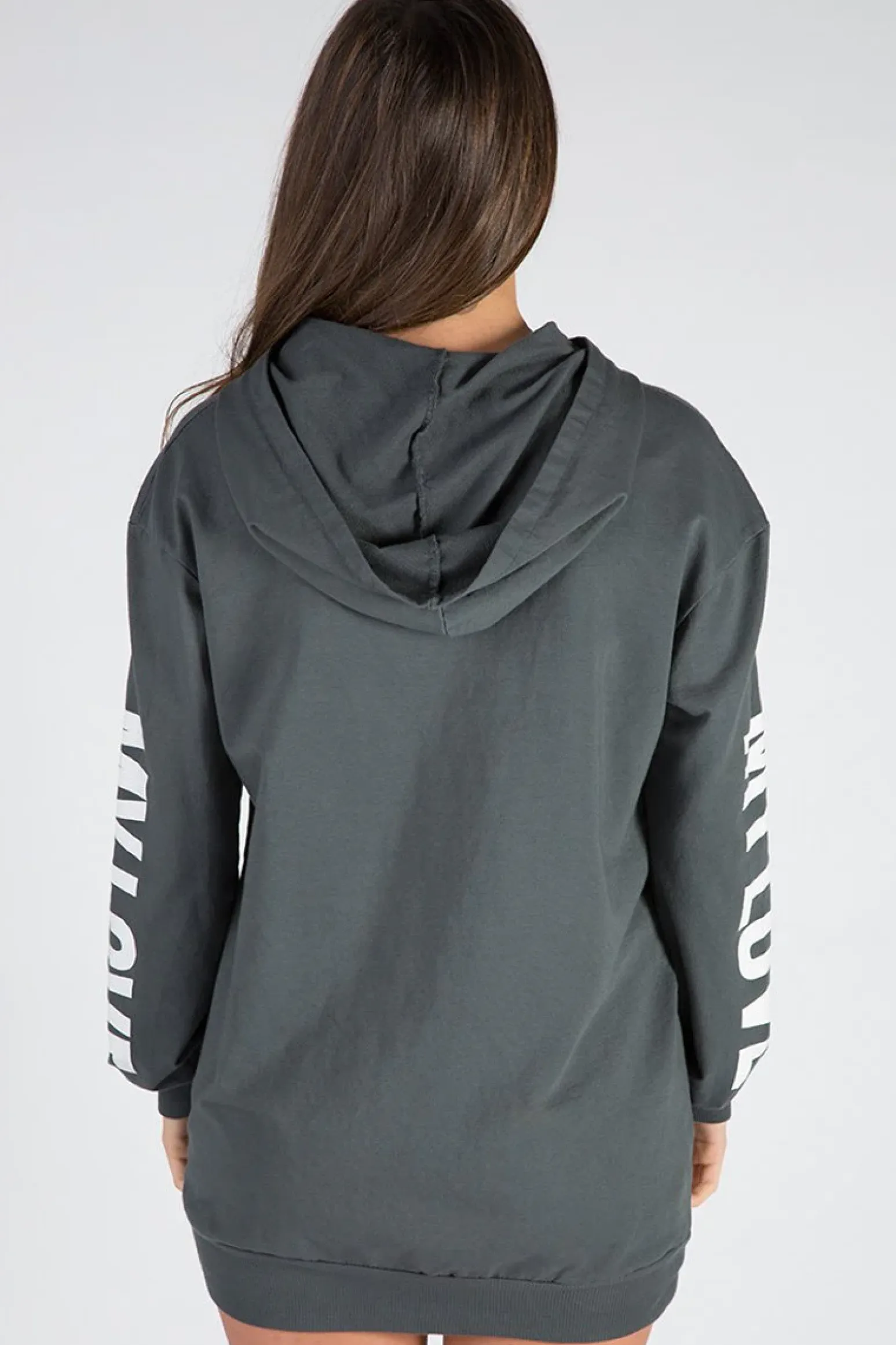 Rebellious Fashion Charcoal 'My Love' Slogan Oversized Hoodie - Tish
