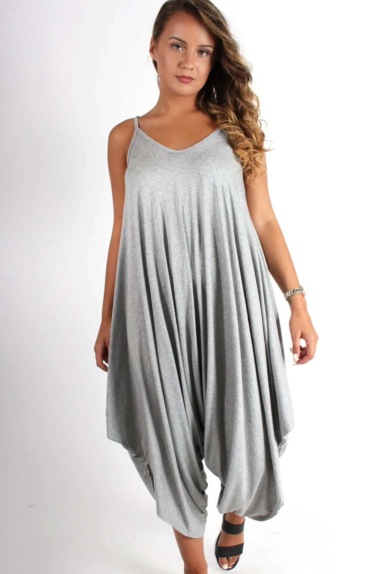 Rebellious Fashion Chloe Grey Oversized Slouch Jumpsuit