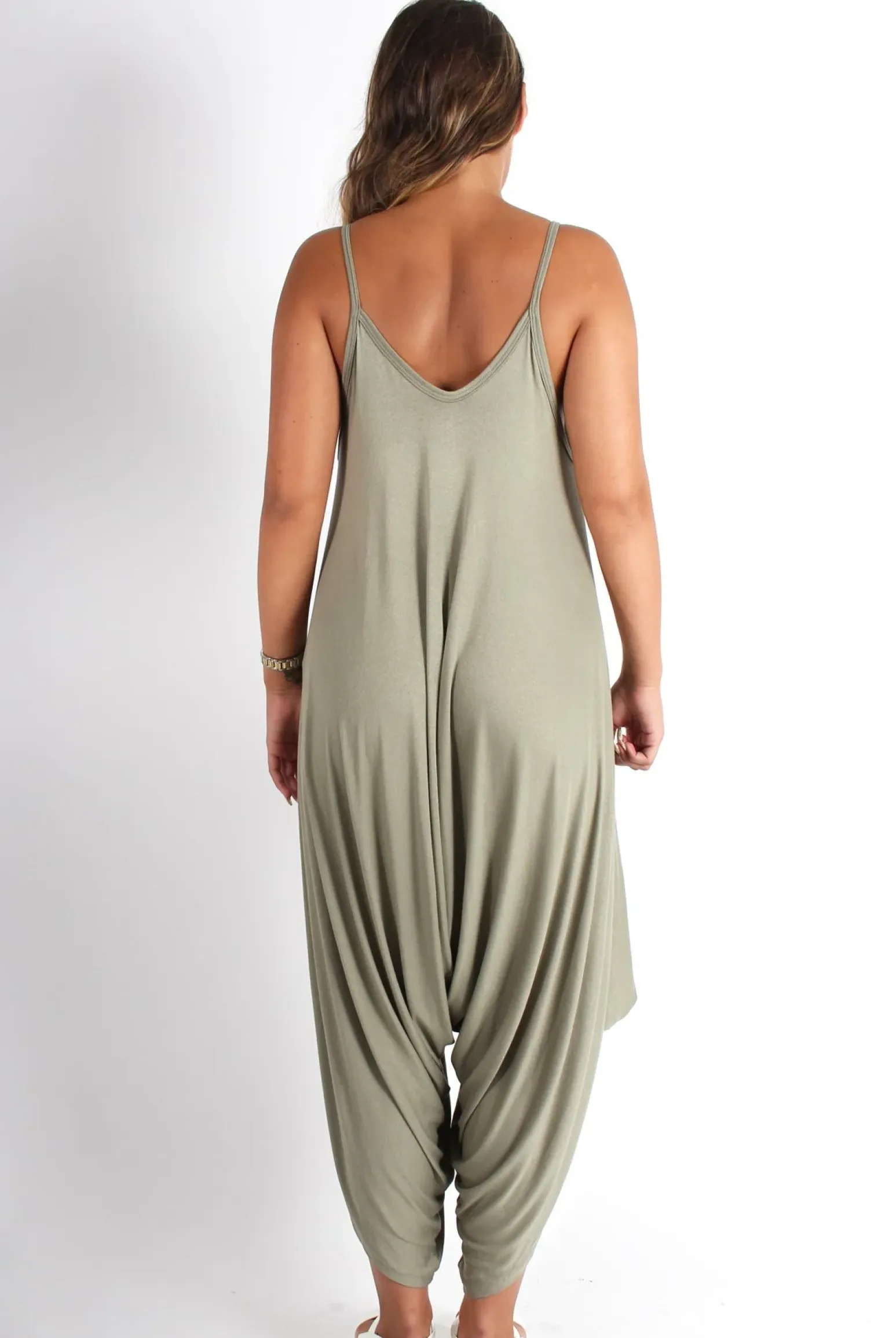 Rebellious Fashion Chloe Khaki Oversized Slouch Jumpsuit