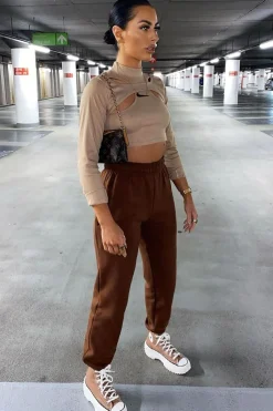 Rebellious Fashion Chocolate Oversized Joggers - Erica