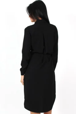 Rebellious Fashion Cori Black Split Shirt Dress