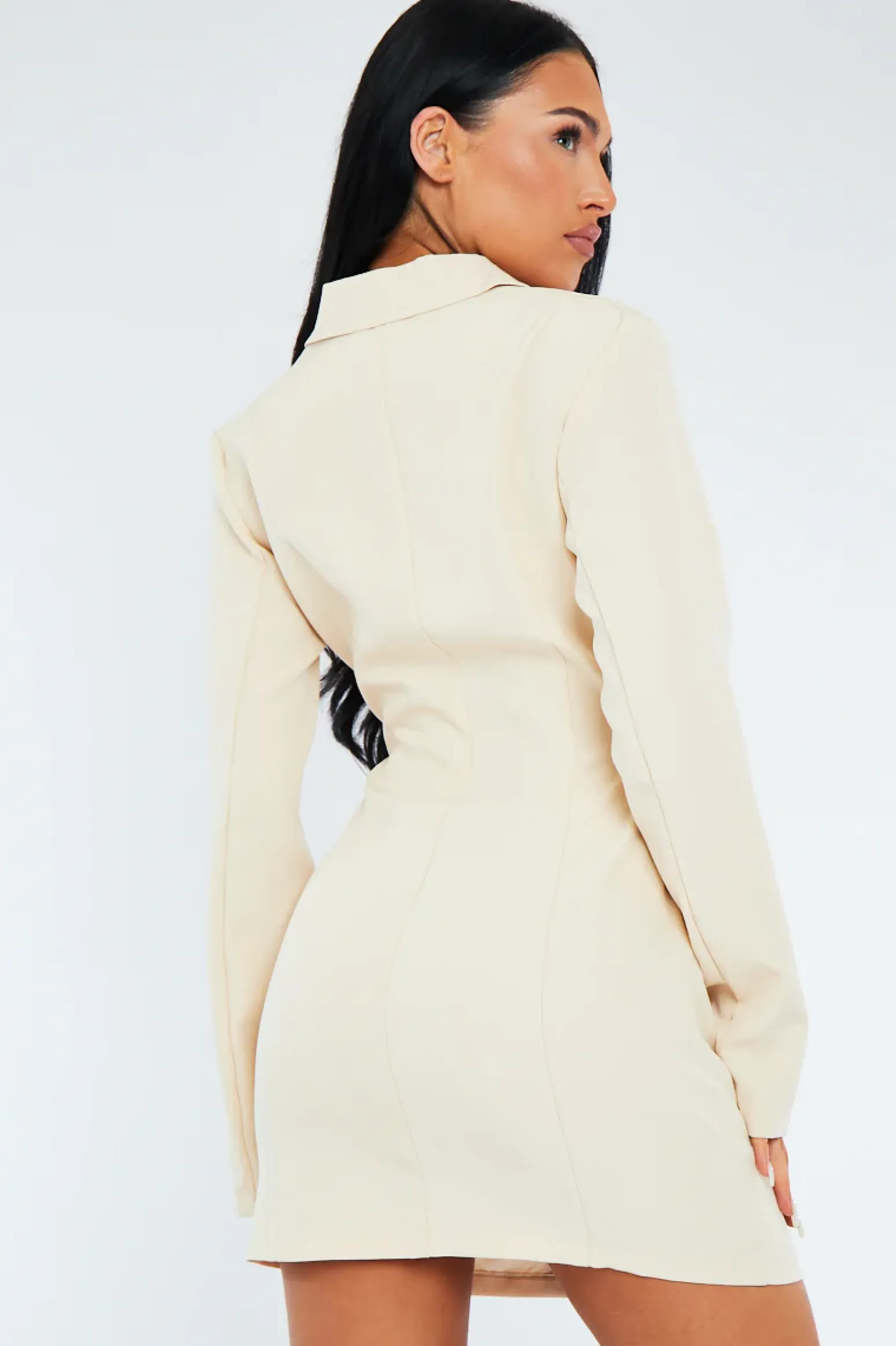 Rebellious Fashion Cream Cut Out Blazer Dress - Braydee