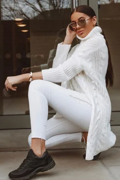 Rebellious Fashion Cream Cable Knit Roll Neck Jumper - Laraina