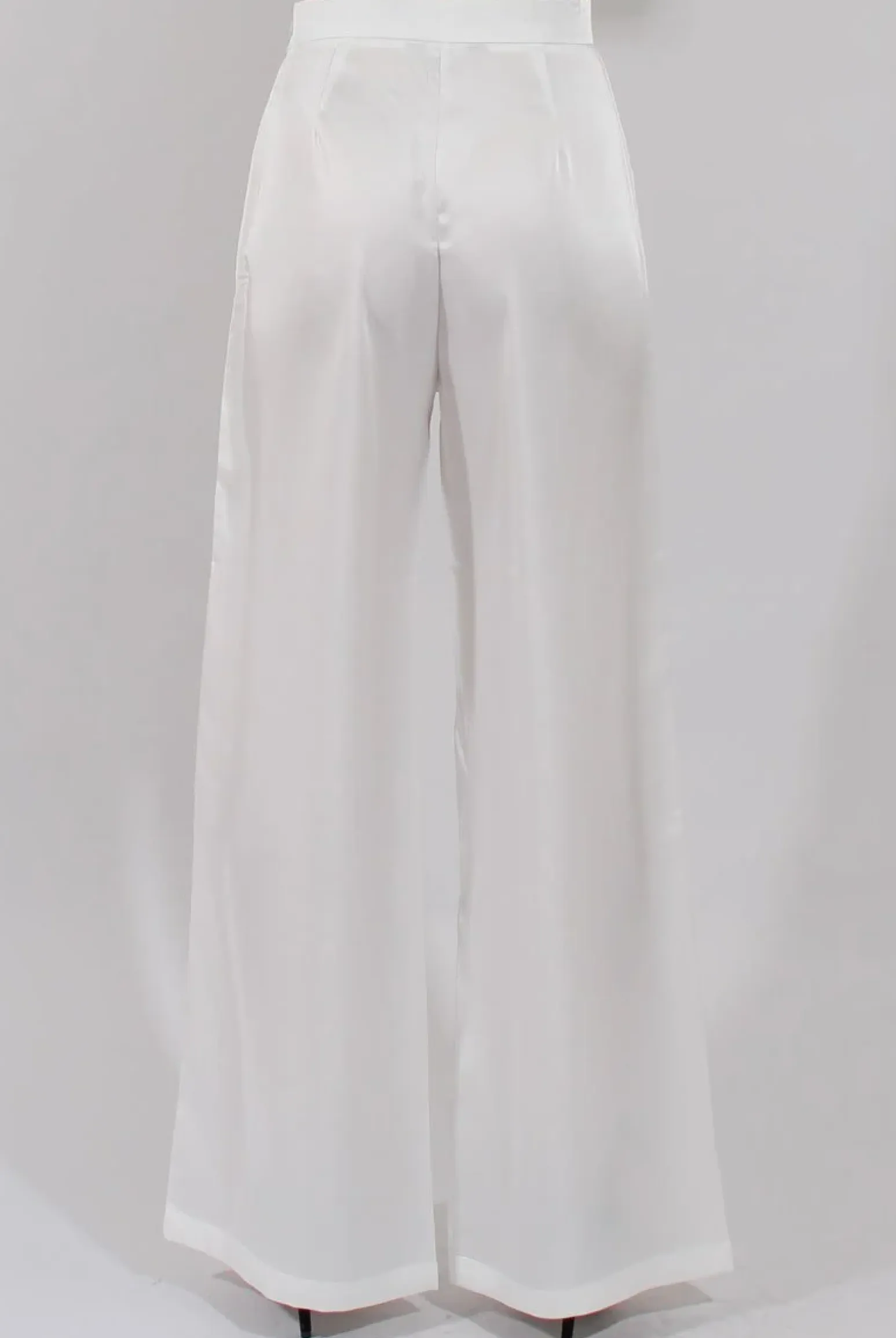 Rebellious Fashion Cream High Waisted Satin Trousers - Alexia