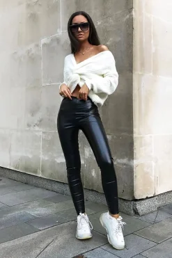 Rebellious Fashion Cream Knot Knit Jumper - Kerri