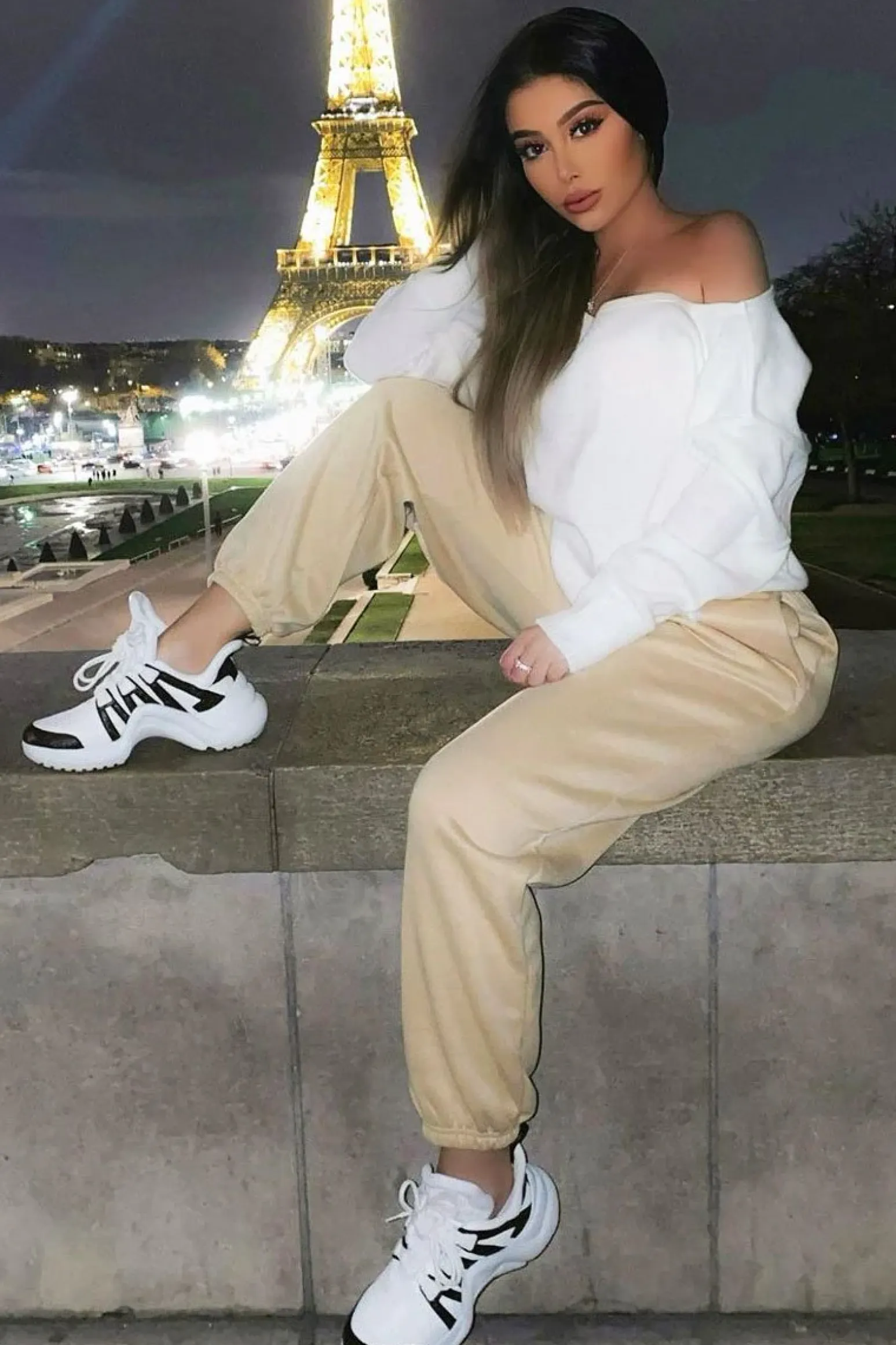 Rebellious Fashion Cream Off Shoulder Knit Jumper - Brithany