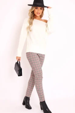 Rebellious Fashion Cream Off Shoulder Knit Jumper - Brithany