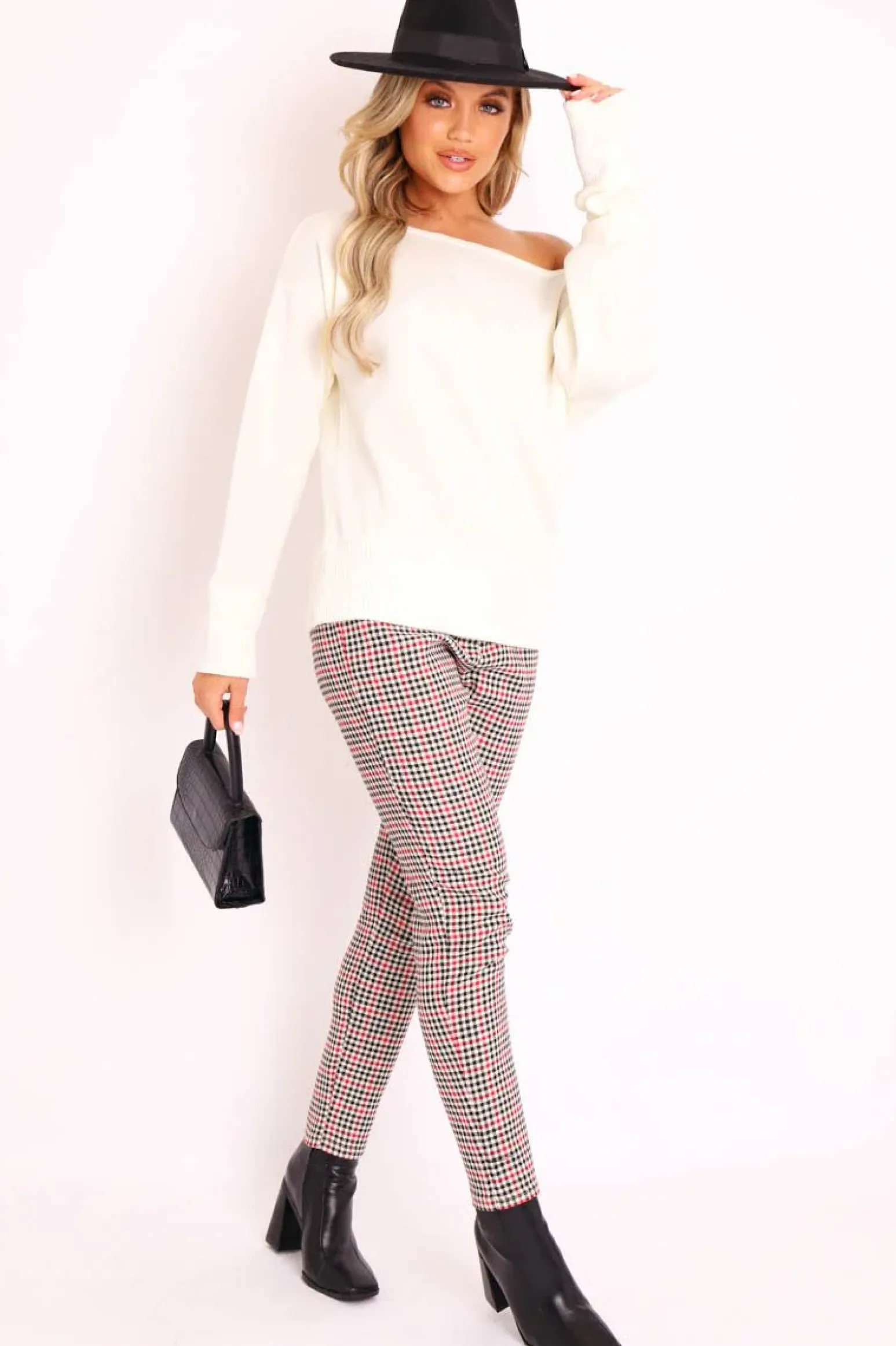 Rebellious Fashion Cream Off Shoulder Knit Jumper - Brithany