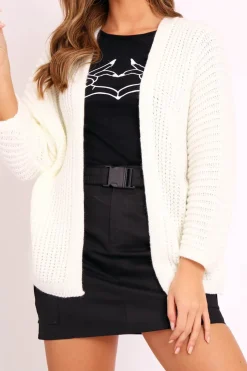 Rebellious Fashion Cream Oversized Chunky Knit Cardigan - Courtney