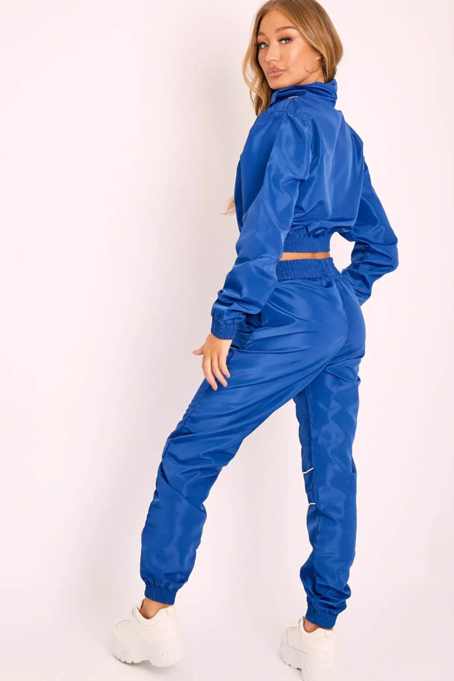 Rebellious Fashion Dark Blue Zip Front Hoodie Cuff Jogger Co-Ord - Kason