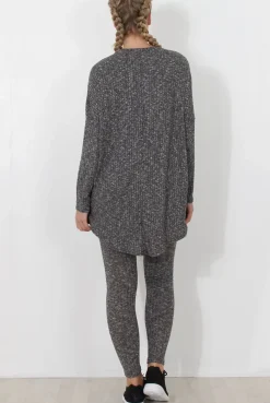 Rebellious Fashion Dark Grey V Neck Loungewear Set - Charlene