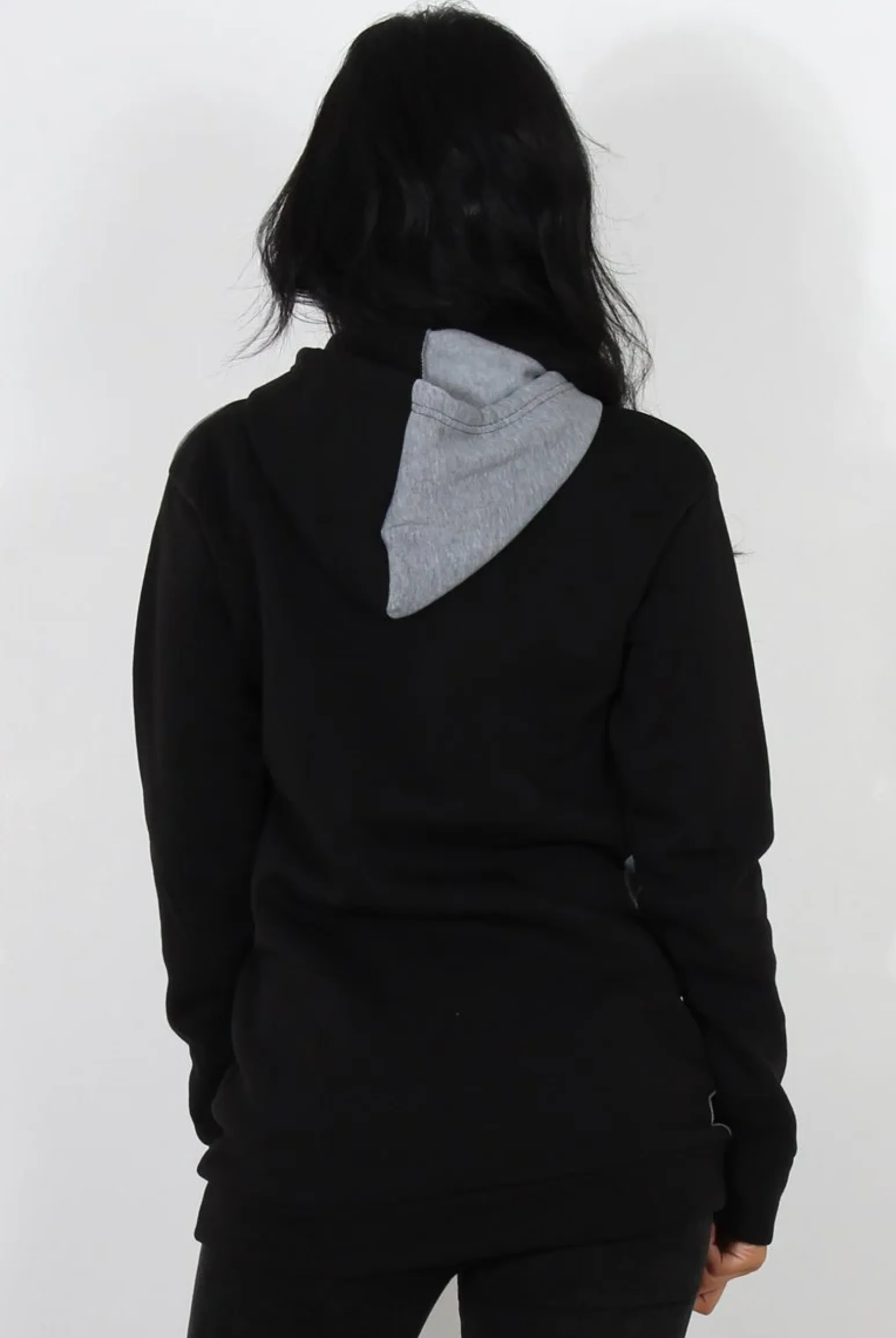 Rebellious Fashion Delora Grey Panel Hoodie