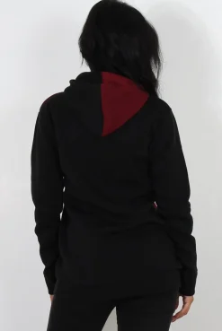 Rebellious Fashion Delora Wine Panel Hoodie