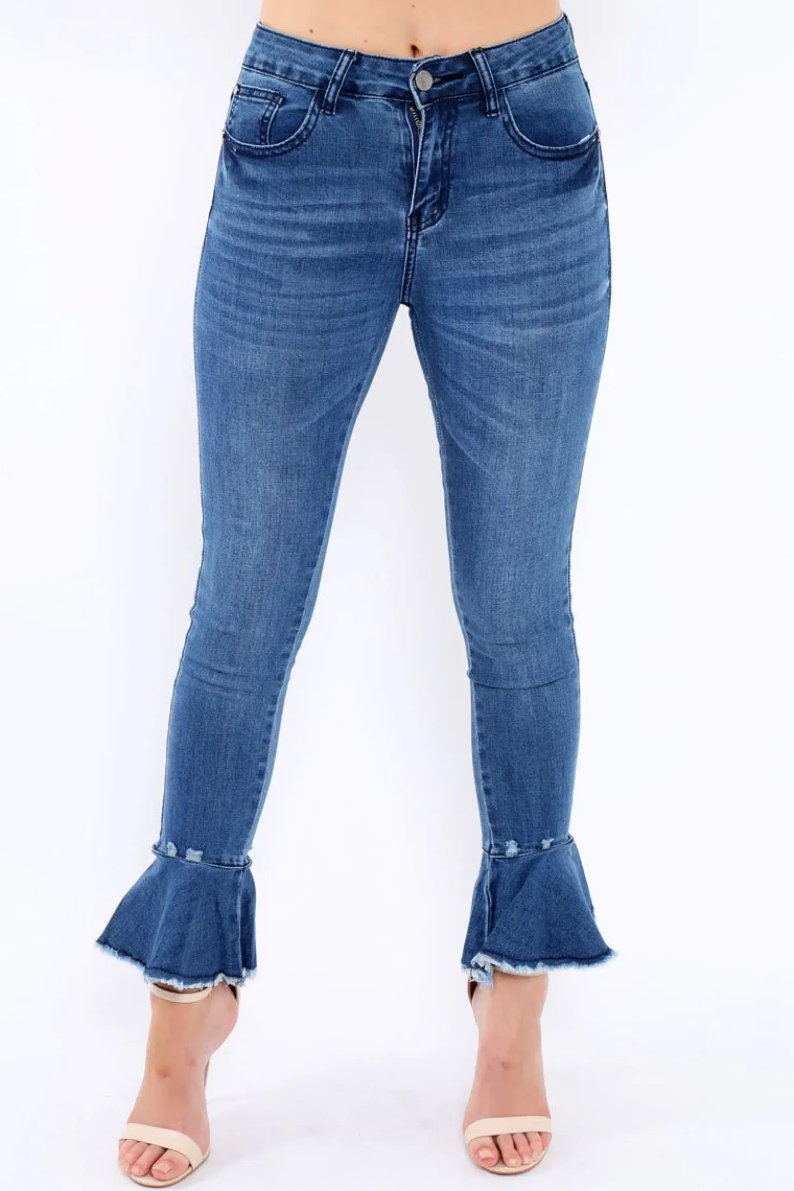 Rebellious Fashion Denim Flared Jeans - Adaleine