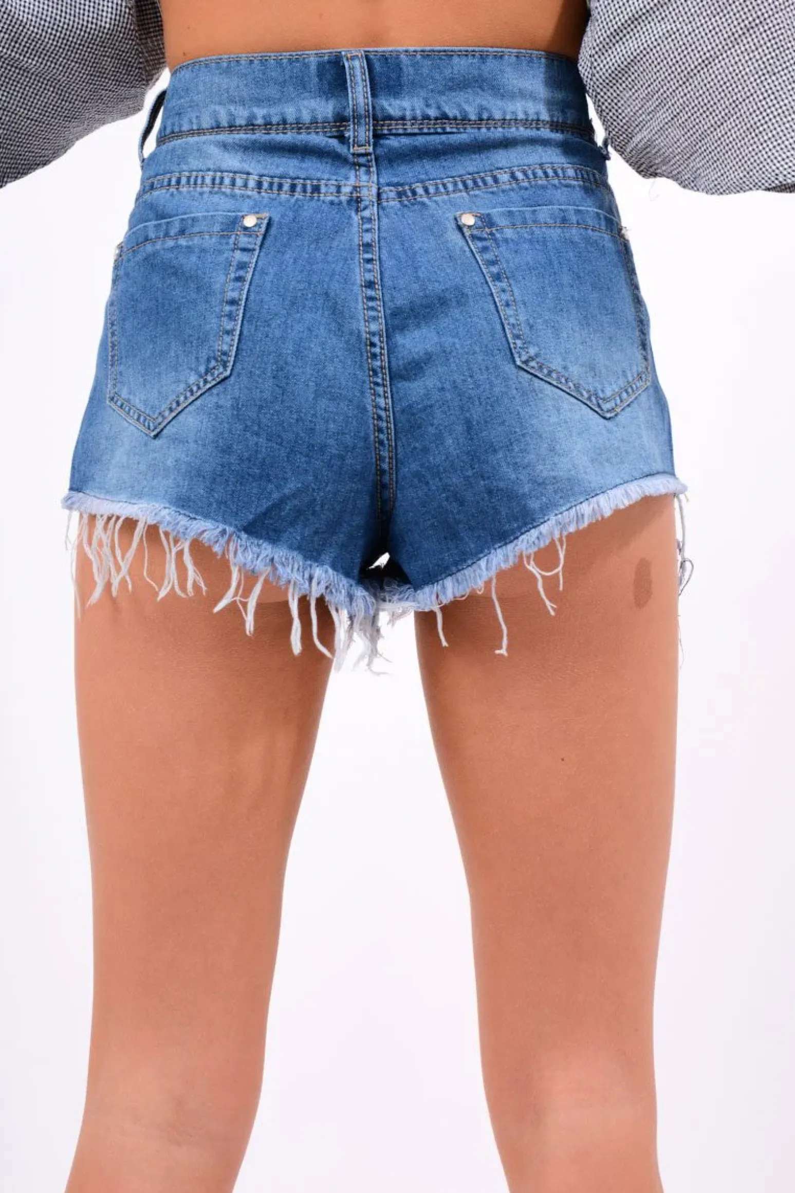 Rebellious Fashion Denim Floral Embroidered High Waisted Shorts - Lyra