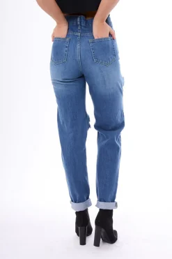 Rebellious Fashion Denim Ripped Mom Jeans - Marissa