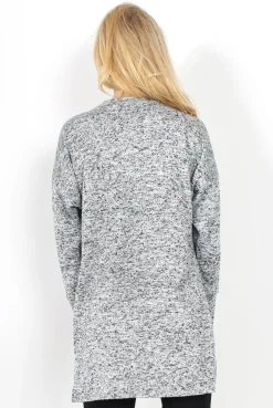 Rebellious Fashion Dina Grey Long Sleeve Side Split Jumper