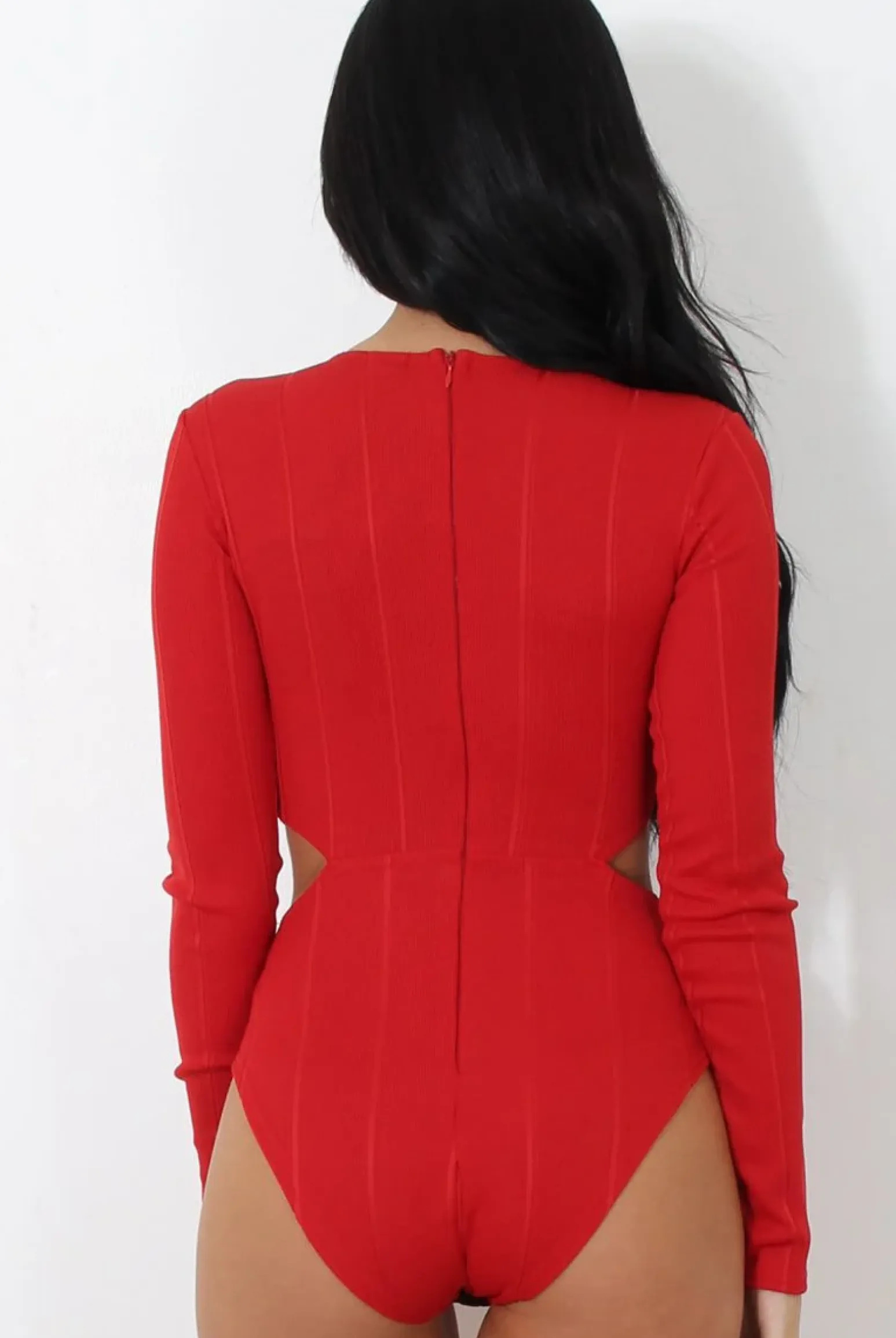 Rebellious Fashion Diya Red Cut Out Bodysuit