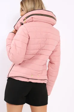 Rebellious Fashion Dusty Pink Padded Coat - Zara