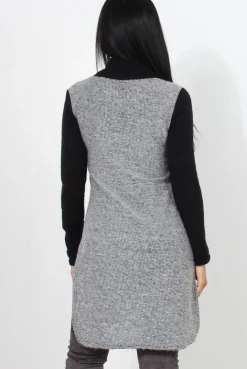 Rebellious Fashion Filipina Grey Sleeveless Side Split Jumper