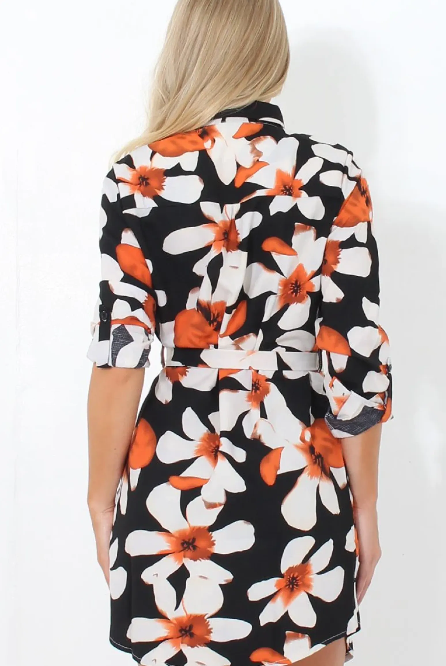 Rebellious Fashion Fraul Black Floral Print Shirt Dress
