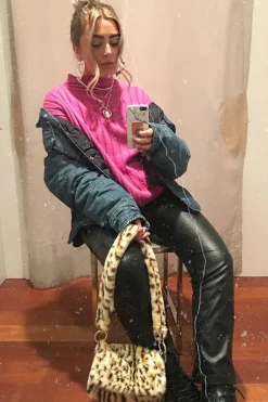 Rebellious Fashion Fuchsia Knit High Neck Jumper - Jaelynn