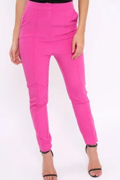Rebellious Fashion Fuchsia Tailored Cigarette Trousers - Lois
