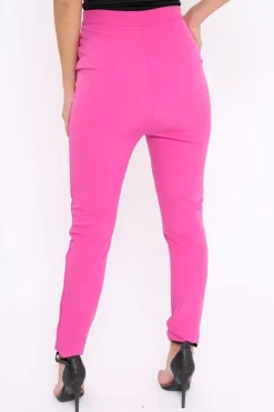 Rebellious Fashion Fuchsia Tailored Cigarette Trousers - Lois