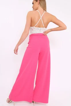 Rebellious Fashion Fuchsia Wide Leg Trousers - Yari