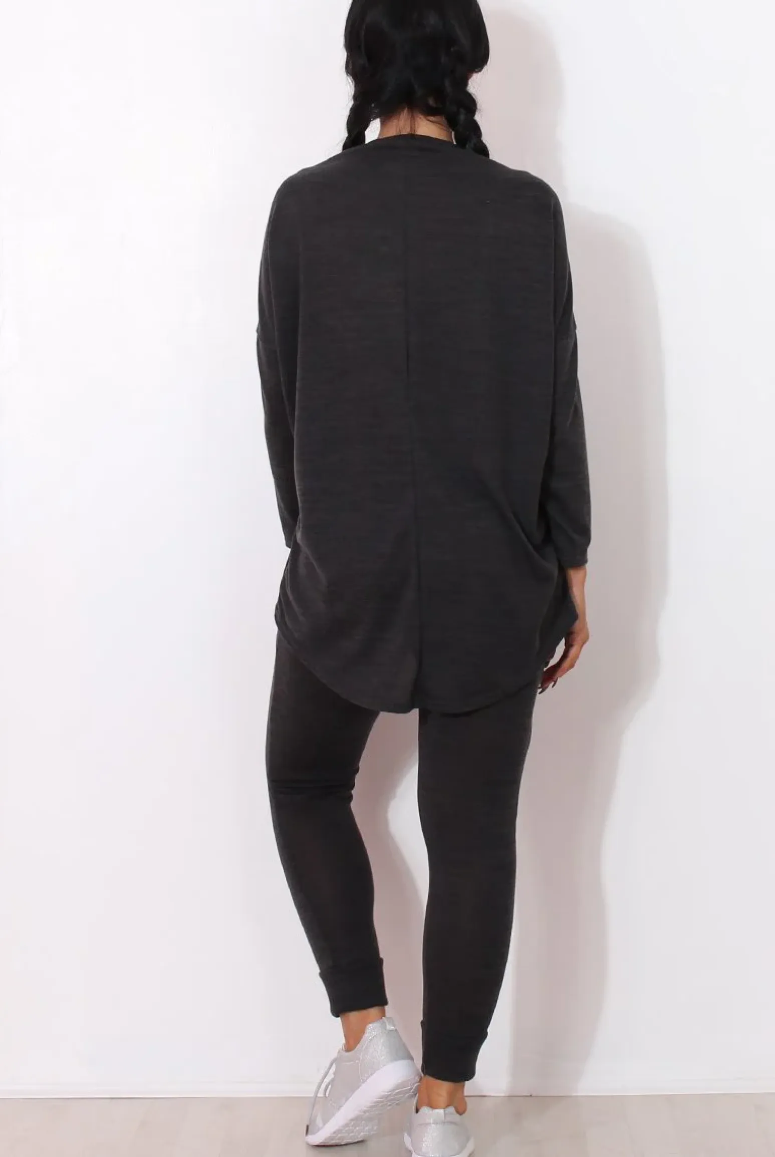 Rebellious Fashion Gerlie Dark Grey V Neck Loungewear
