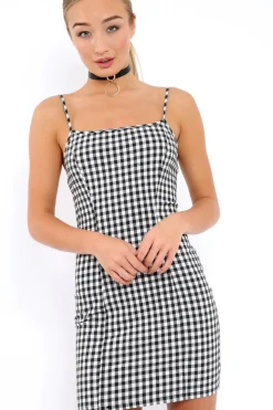 Rebellious Fashion Gingham Bodycon Dress - Kaegan