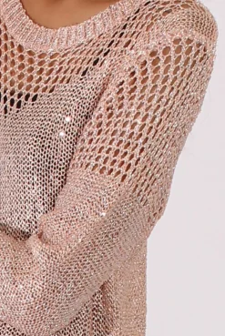Rebellious Fashion Gold Sparkle Sweater - Bella