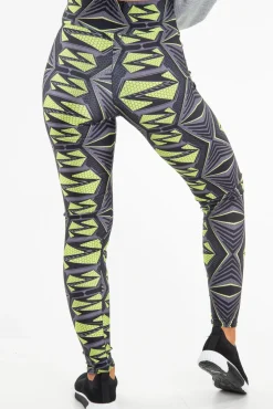 Rebellious Fashion Green Abstract High Waist Activewear Leggings - Ryli