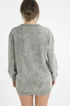 Rebellious Fashion Green Acid Wash Jumper Dress - Cheryl