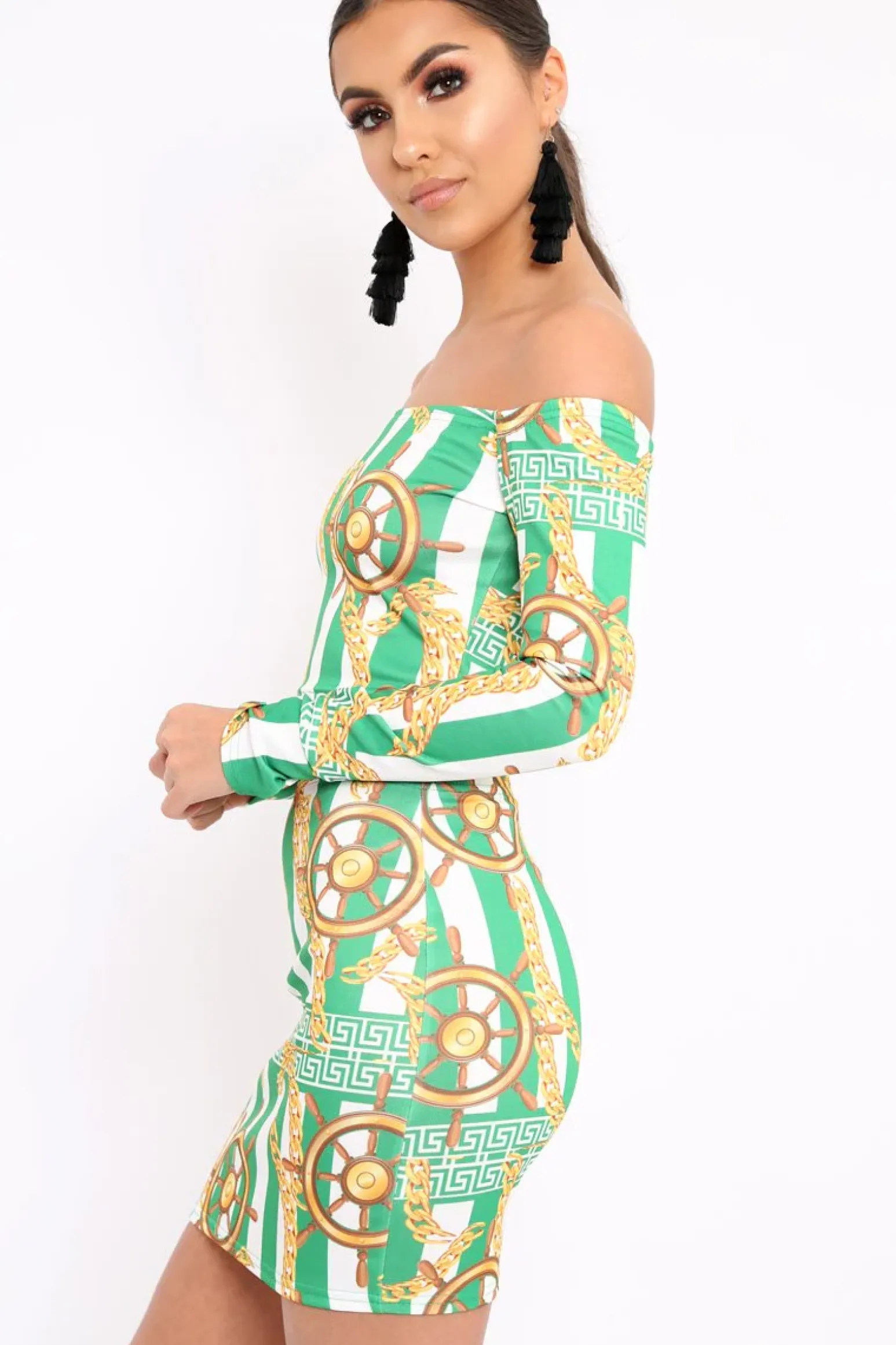Rebellious Fashion Green Chain Print Set - Adrie
