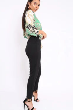 Rebellious Fashion Green Scarf jumpsuit - Gena