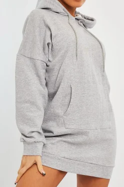 Rebellious Fashion Grey Oversized Hoodie Dress - Eimy
