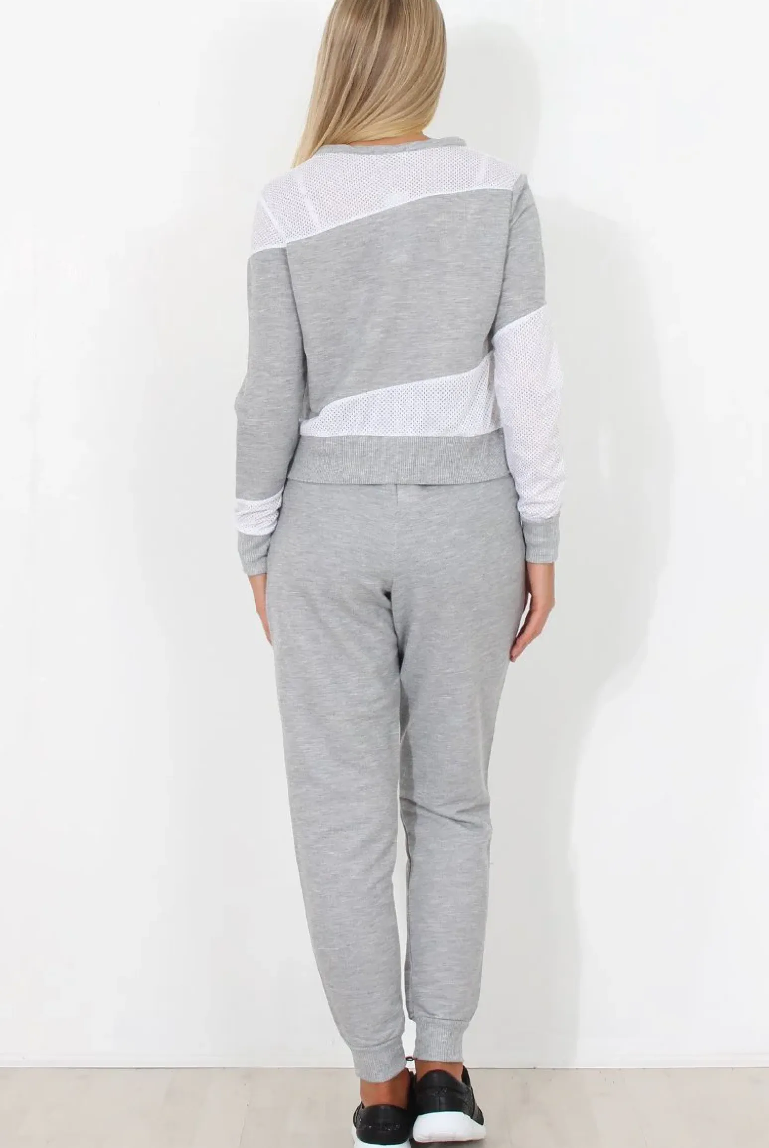 Rebellious Fashion Grey and White Loungewear Set - Katie