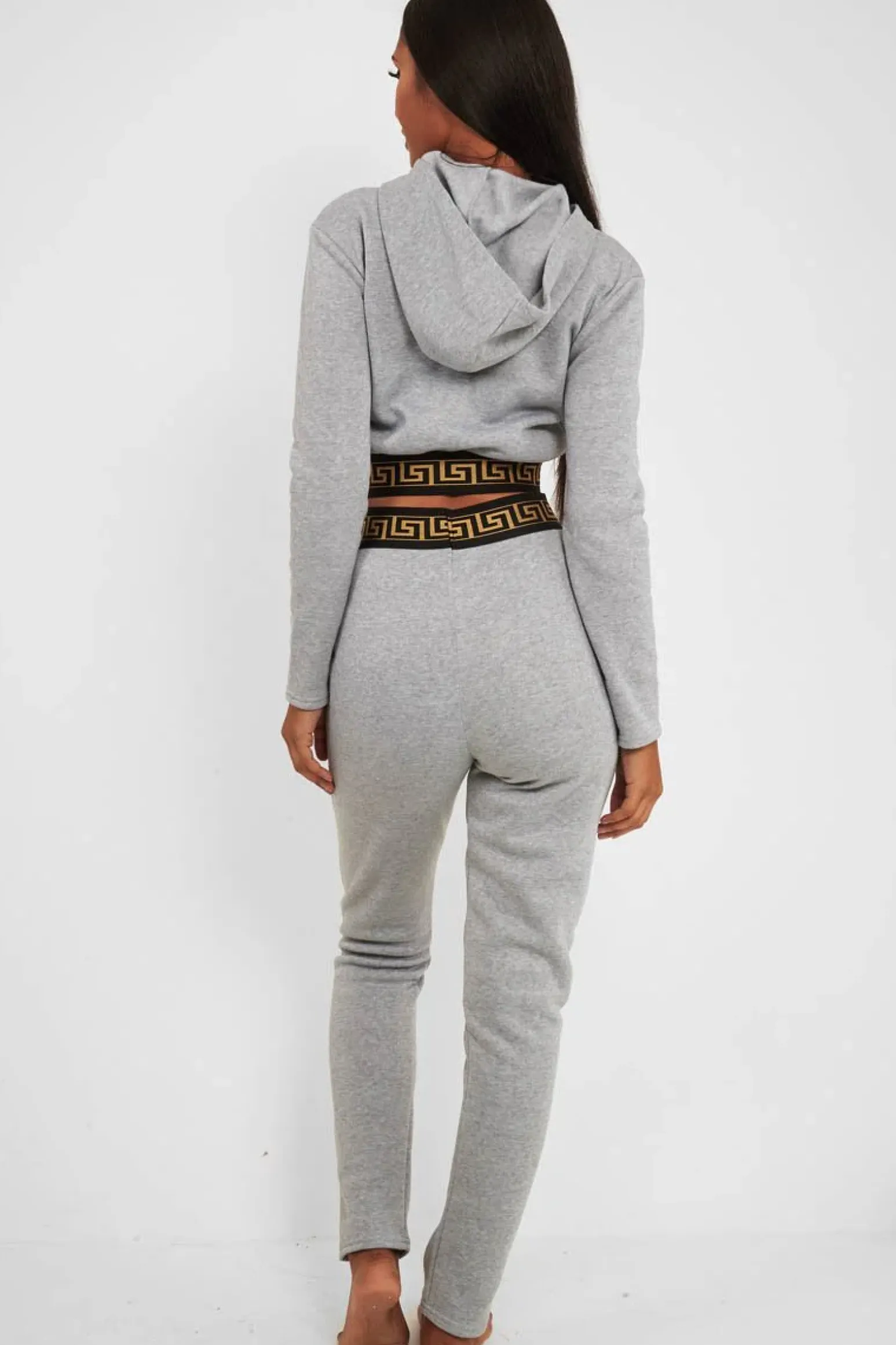 Rebellious Fashion Grey Aztec Trim Loungewear Set - Galena