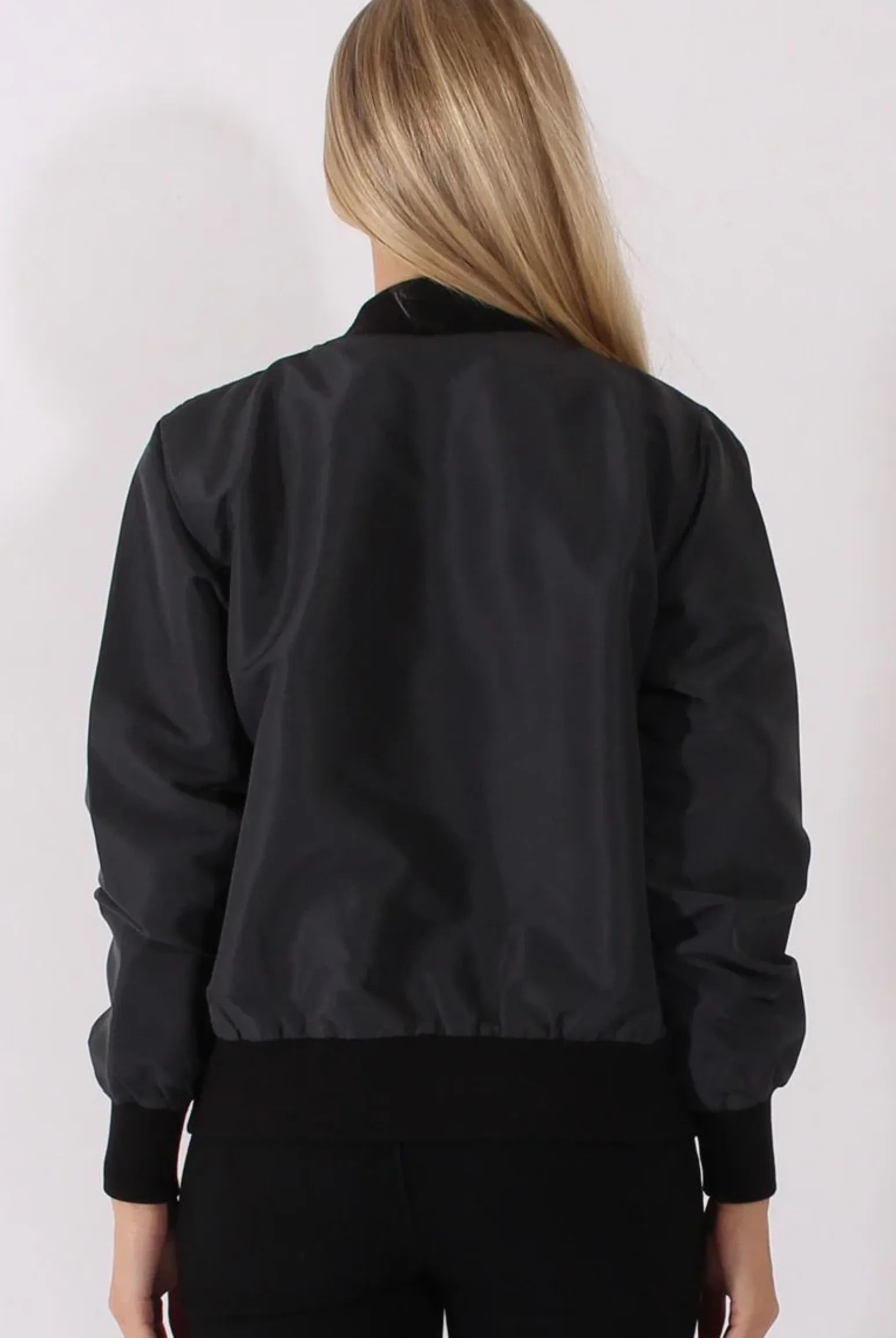 Rebellious Fashion Grey Bomber Jacket - Maisie
