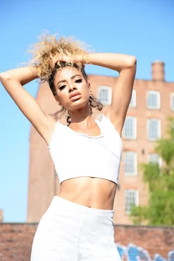 Rebellious Fashion Grey Cropped Top and Leggings Co-Ords - Remini