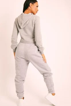 Rebellious Fashion Grey Elasticated Tie Waist Joggers - Kamella