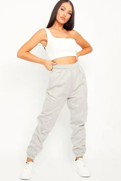 Rebellious Fashion Grey Front Piping Joggers - Jordyn