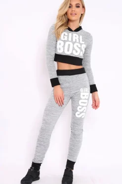 Rebellious Fashion Grey Girl Boss Loungewear Set - Evie