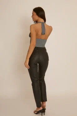 Rebellious Fashion Grey Halter Corset Cropped Top - River