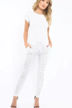 Rebellious Fashion Grey Lace up Jumpsuit - Aurora