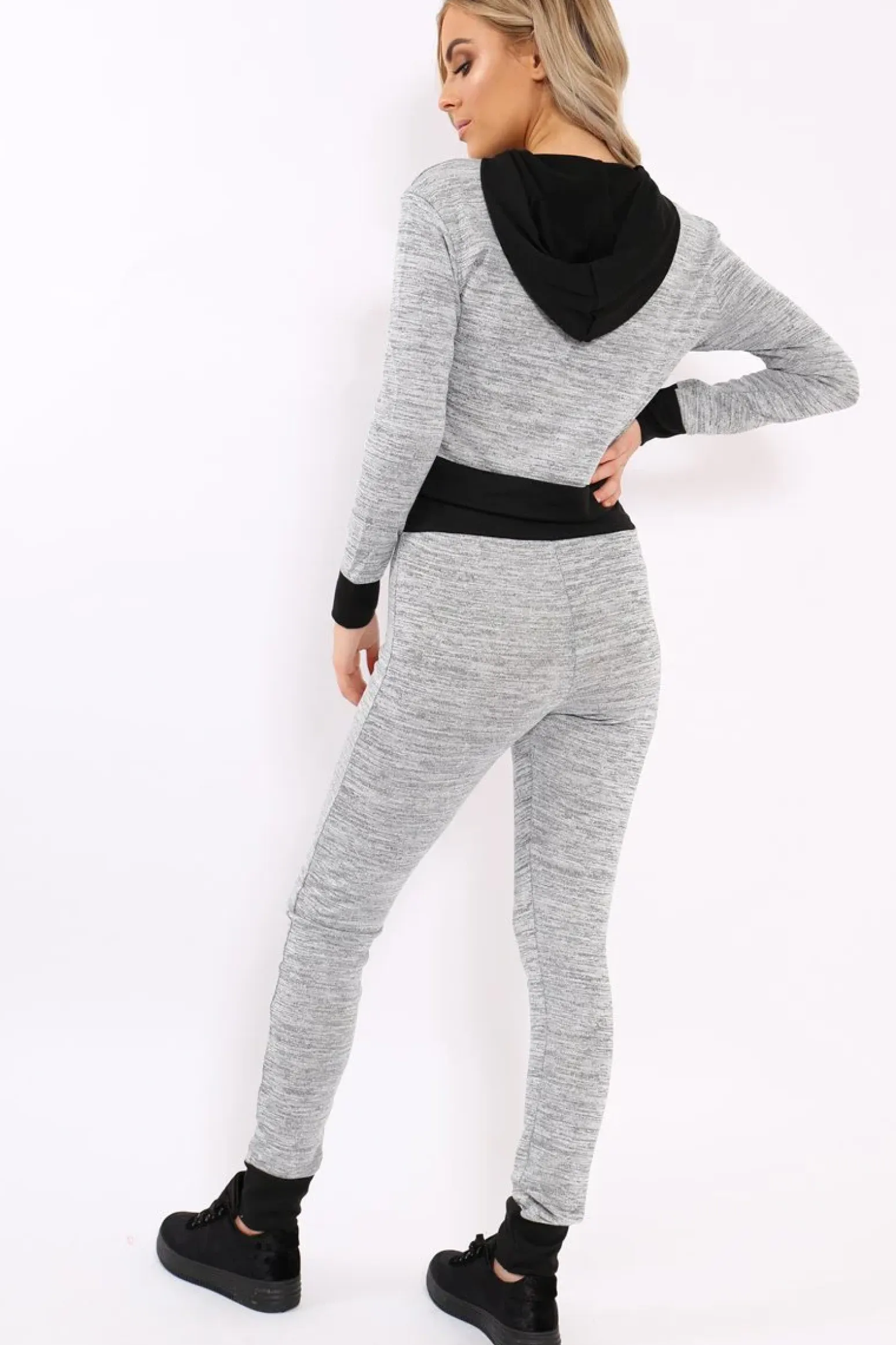 Rebellious Fashion Grey Large Snake Applique Loungewear Set - Evie
